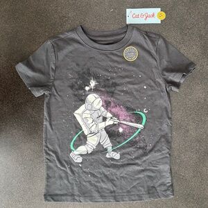 NWT Cat & Jack Glow-in-the-Dark Astronaut Baseball tee shirt - size XS